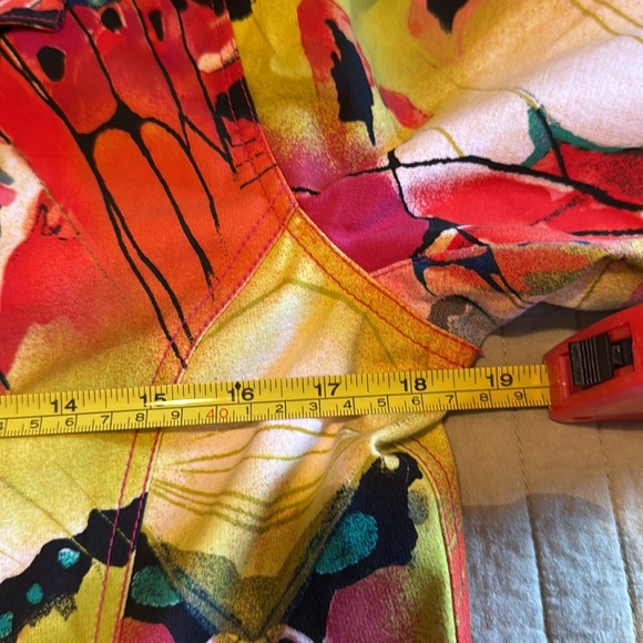 Chico's multi-coloured butterfly print button-up shirt size 0 #fairycore - Picture 6 of 10